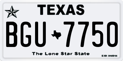 TX license plate BGU7750