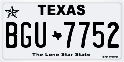 TX license plate BGU7752