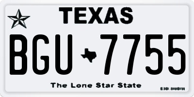 TX license plate BGU7755