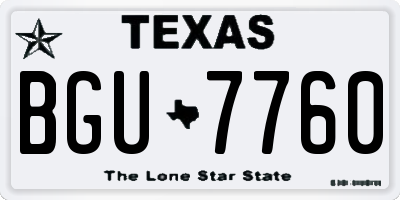 TX license plate BGU7760