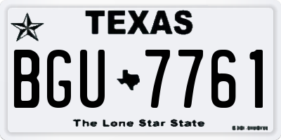 TX license plate BGU7761