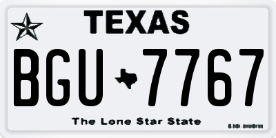 TX license plate BGU7767