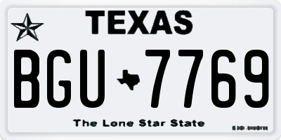 TX license plate BGU7769