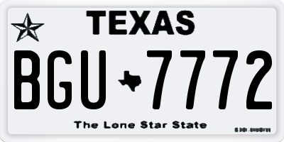 TX license plate BGU7772