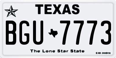 TX license plate BGU7773