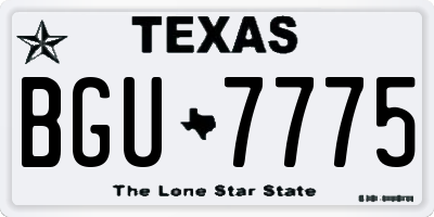 TX license plate BGU7775