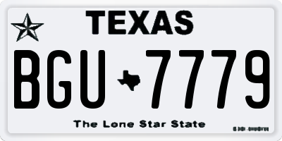 TX license plate BGU7779