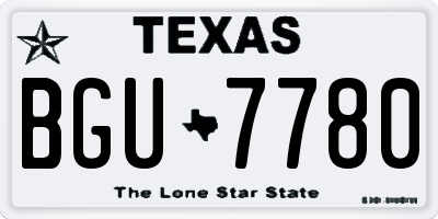 TX license plate BGU7780