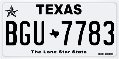 TX license plate BGU7783