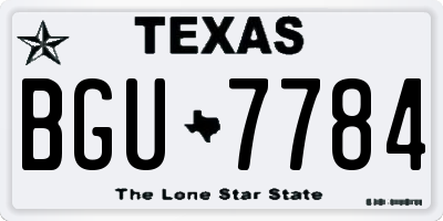 TX license plate BGU7784