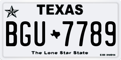 TX license plate BGU7789
