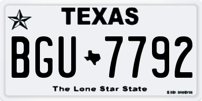 TX license plate BGU7792