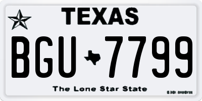 TX license plate BGU7799