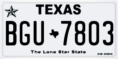 TX license plate BGU7803
