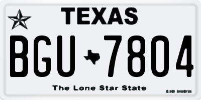 TX license plate BGU7804
