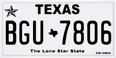 TX license plate BGU7806