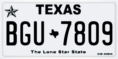 TX license plate BGU7809