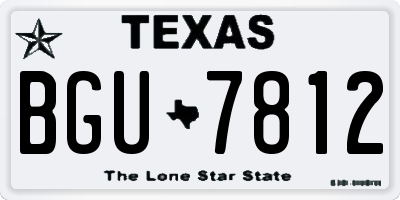 TX license plate BGU7812