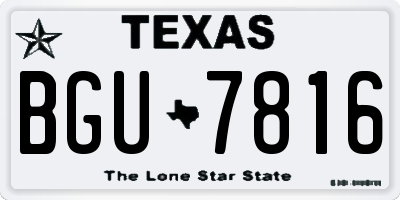 TX license plate BGU7816
