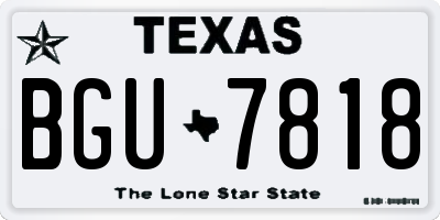 TX license plate BGU7818