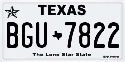TX license plate BGU7822