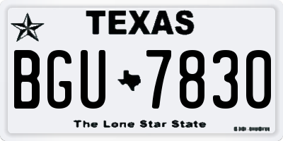 TX license plate BGU7830