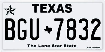 TX license plate BGU7832
