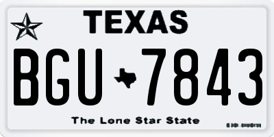TX license plate BGU7843