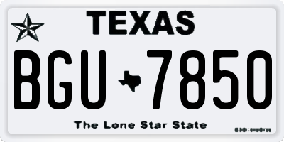 TX license plate BGU7850