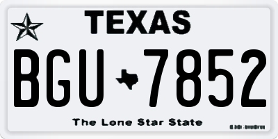 TX license plate BGU7852