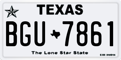 TX license plate BGU7861
