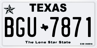 TX license plate BGU7871