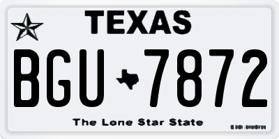 TX license plate BGU7872
