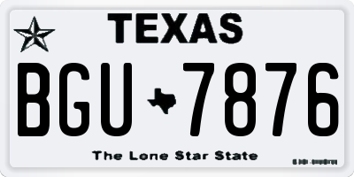 TX license plate BGU7876