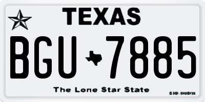 TX license plate BGU7885