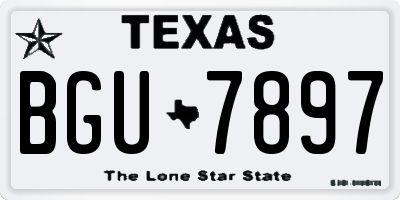 TX license plate BGU7897
