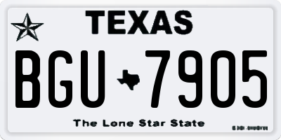 TX license plate BGU7905