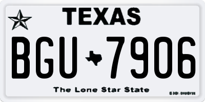 TX license plate BGU7906