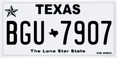 TX license plate BGU7907