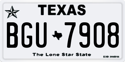 TX license plate BGU7908