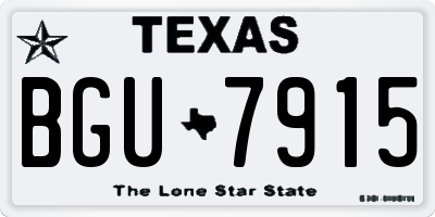 TX license plate BGU7915