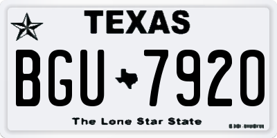 TX license plate BGU7920