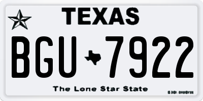 TX license plate BGU7922