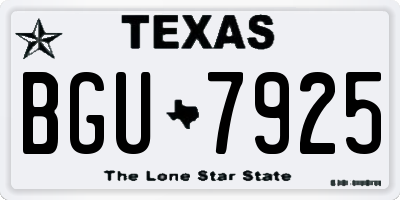 TX license plate BGU7925