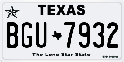 TX license plate BGU7932