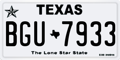 TX license plate BGU7933