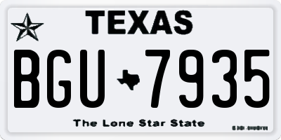 TX license plate BGU7935