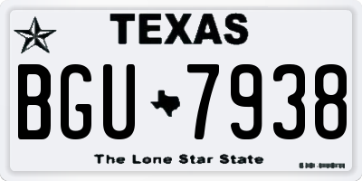 TX license plate BGU7938