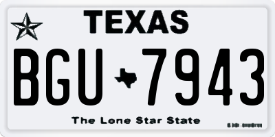 TX license plate BGU7943