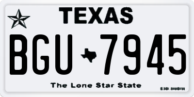 TX license plate BGU7945